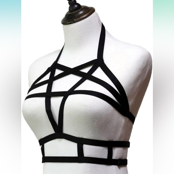 Other - Pentagram Strappy Body Cage Bra